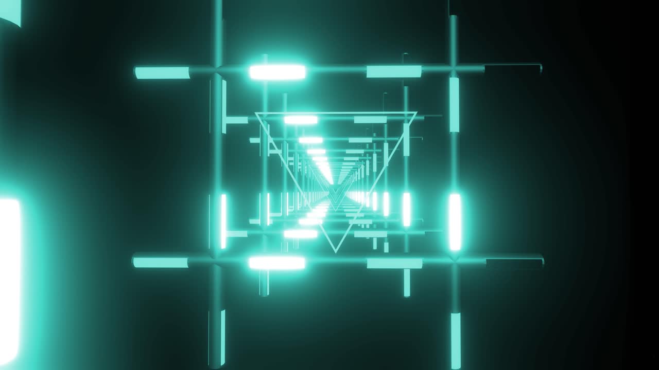 Neon Tunnel 3D Illustration