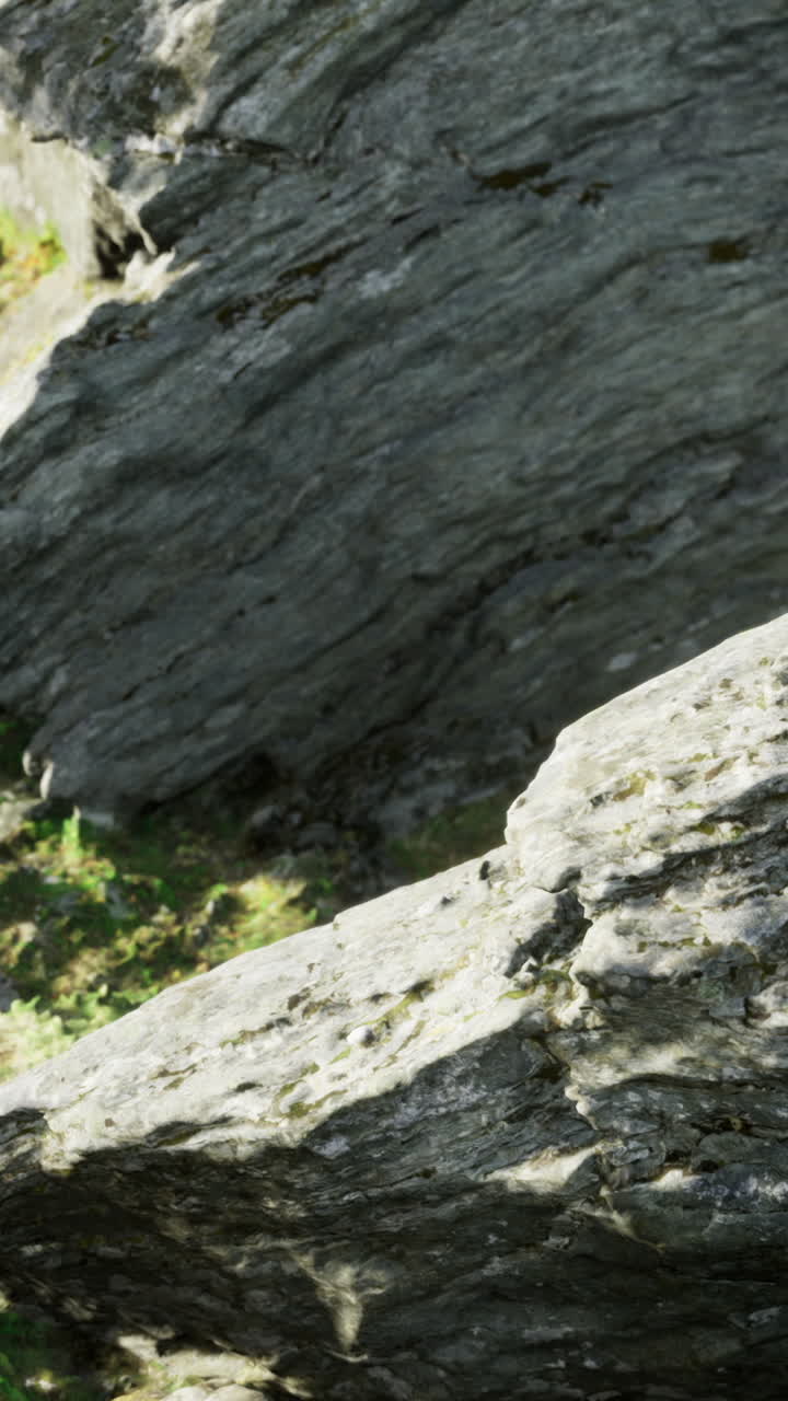 Rocce su un pendio con erba e terra durante il giorno in un ambiente all'aperto.