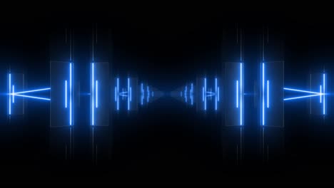 neon blue tunnel visualization