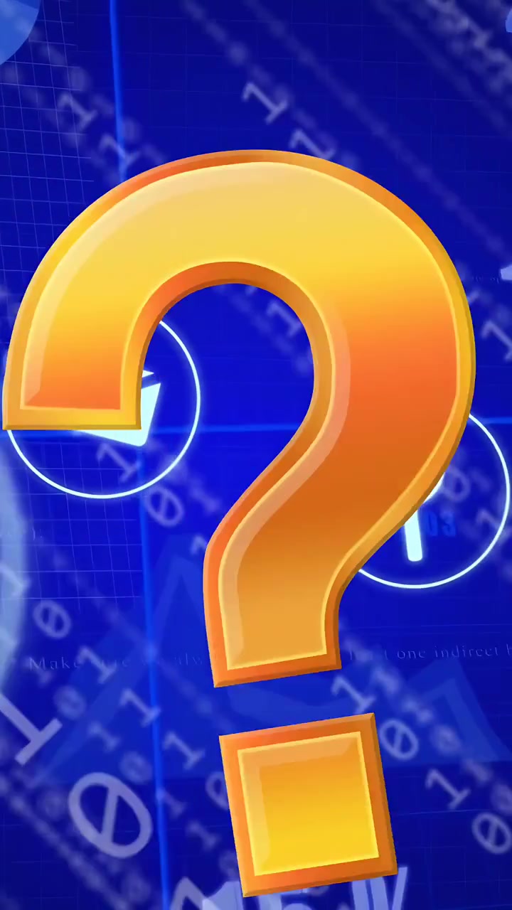 Vertical video: Question mark scaling center on data cue, hiding icons, charts moving showing doubt