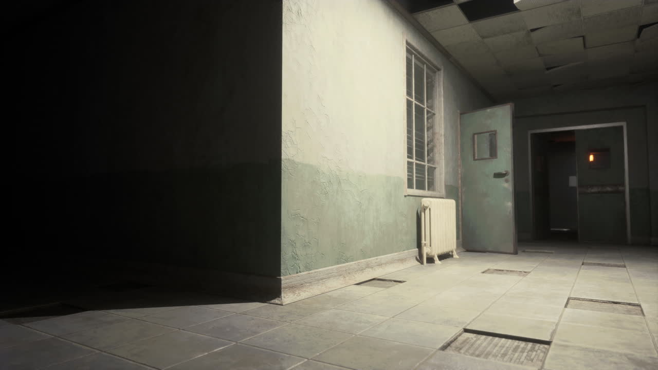 Creepy Abandoned Hospital Hallway