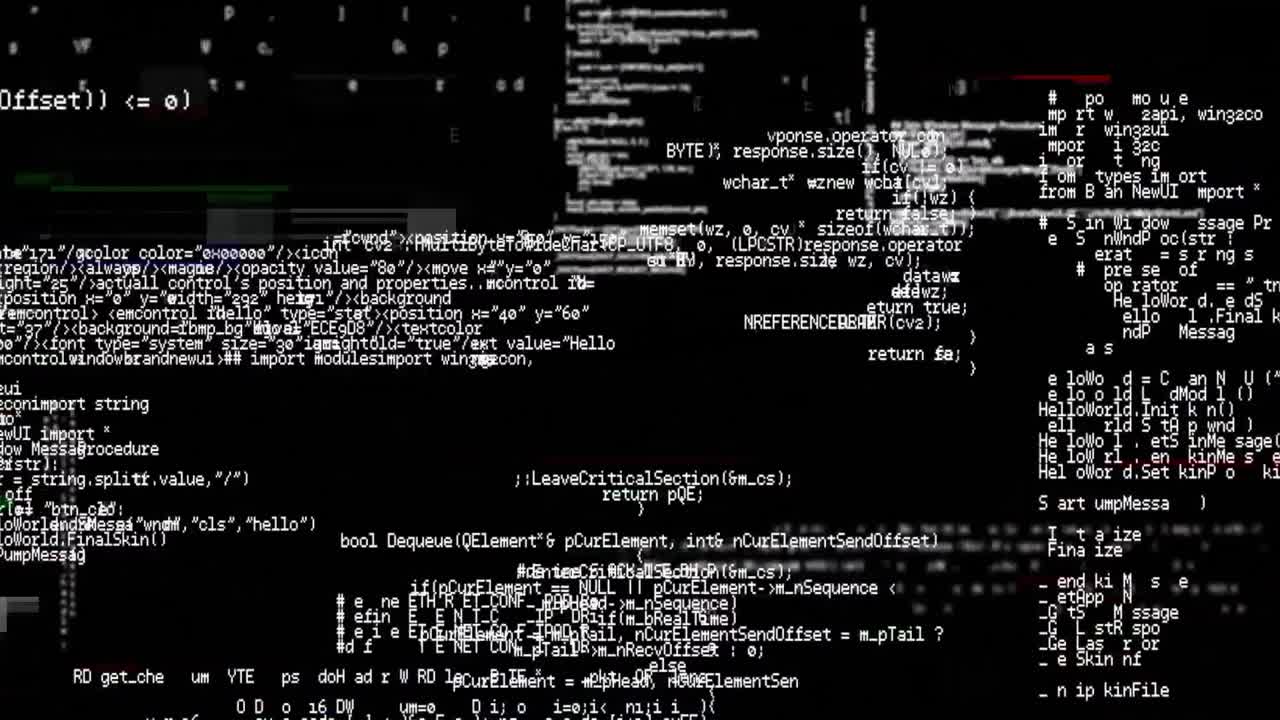 Data processing on black background