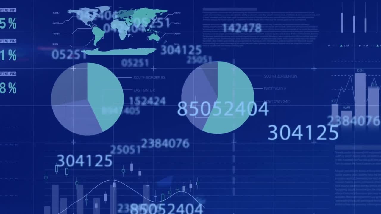 animación de las estadísticas y procesamiento de datos financieros