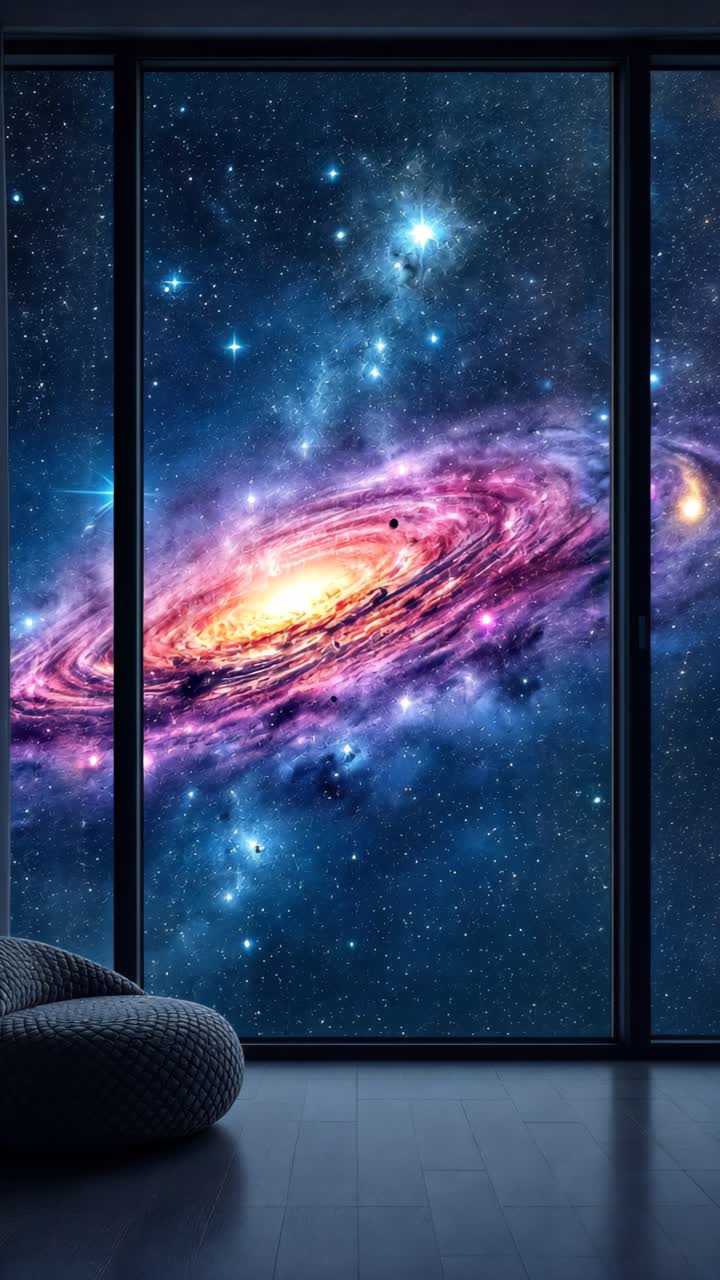 vista de la galaxia desde el espacio interior moderno