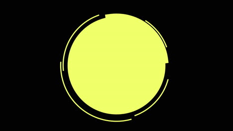 big geometric yellow circles with lines