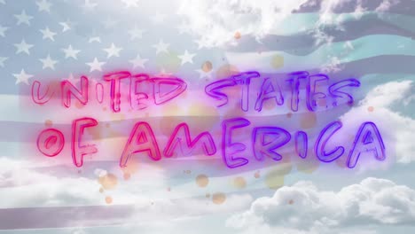 estados unidos de américa texto y bandera