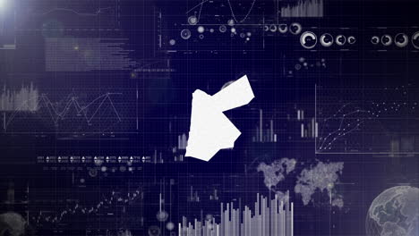 jordan country corporate background with abstract elements of data analysis charts i showcasing data analysis technological video with globe,growth,graphs,statistic data of jordan country