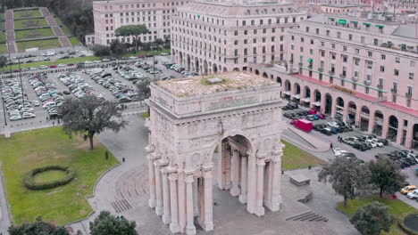 arco della vittoria memorial arch in piazza della vittoria, genoa, italy