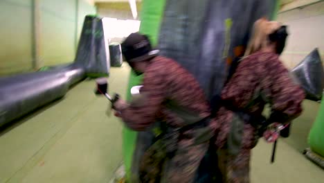 girls and boys playing paintball indoor paintball-2