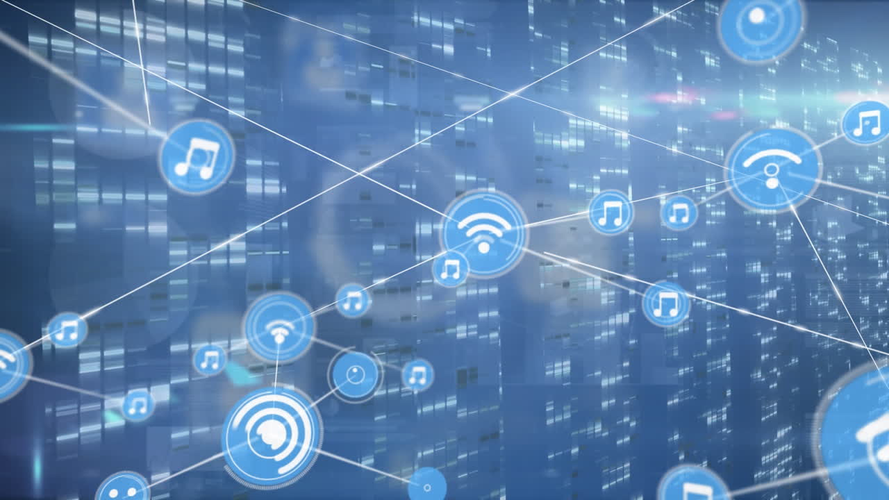 Animation af netværk af forbindelser over digital databehandling