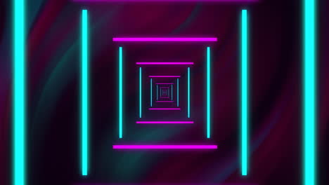 animación de un túnel digital de neón sobre un fondo negro