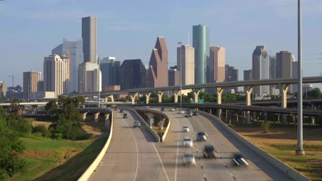 timelapse of cars on i-45 north near downtown houston, texas