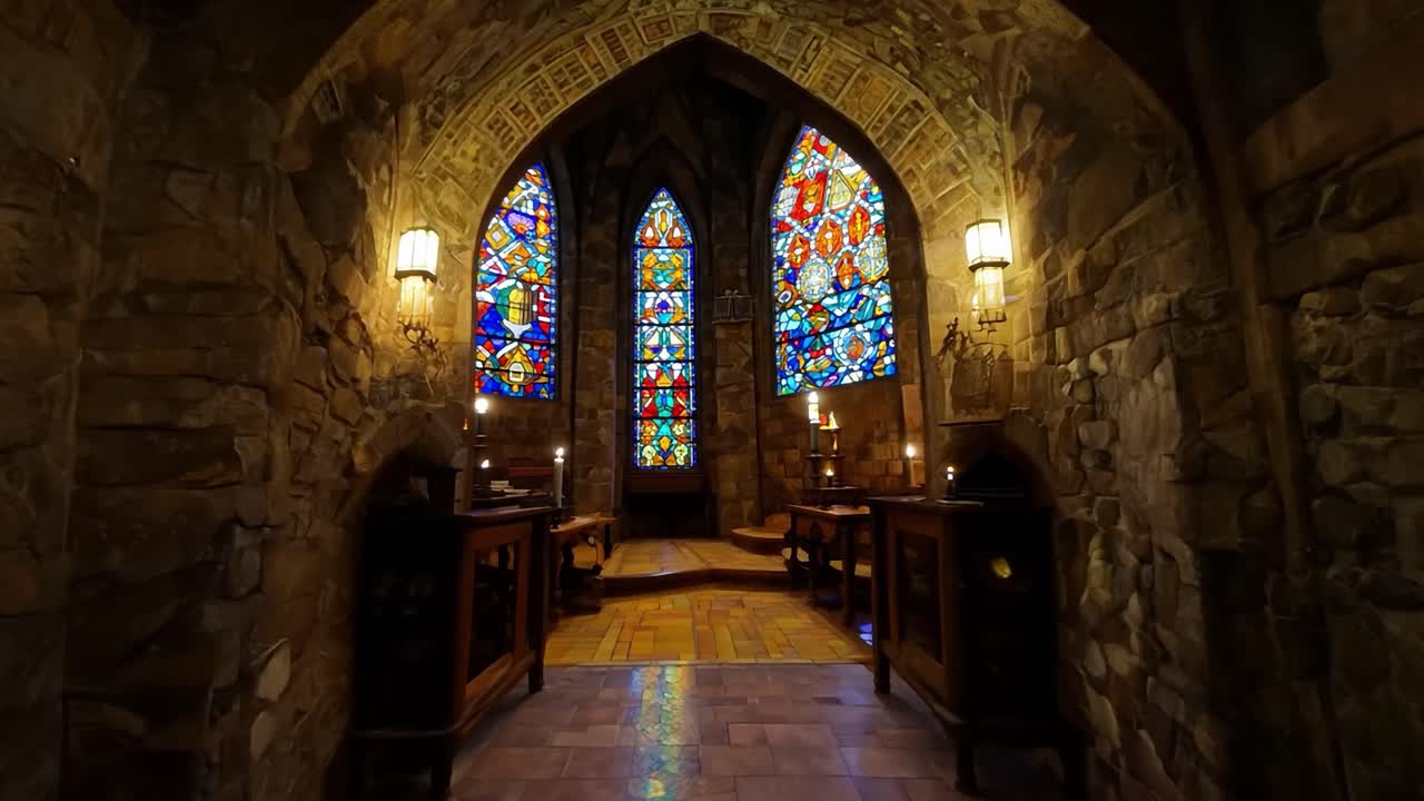 돌 의 예배당 에 있는 스테인드 글래스 창문