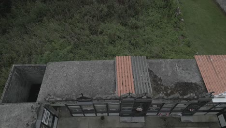 top view of cemetery in moeche, galicia, spain