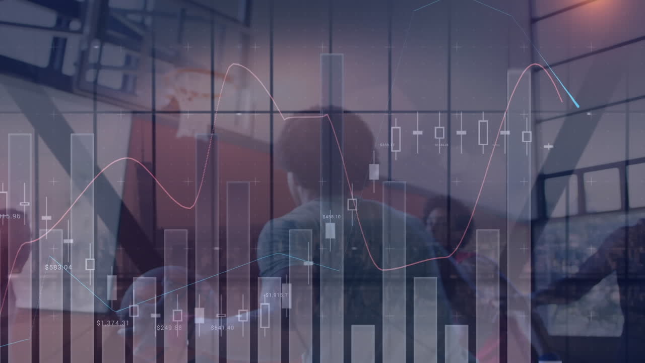 다양한 농구 선수들에 대한 금융 데이터 처리의 애니메이션