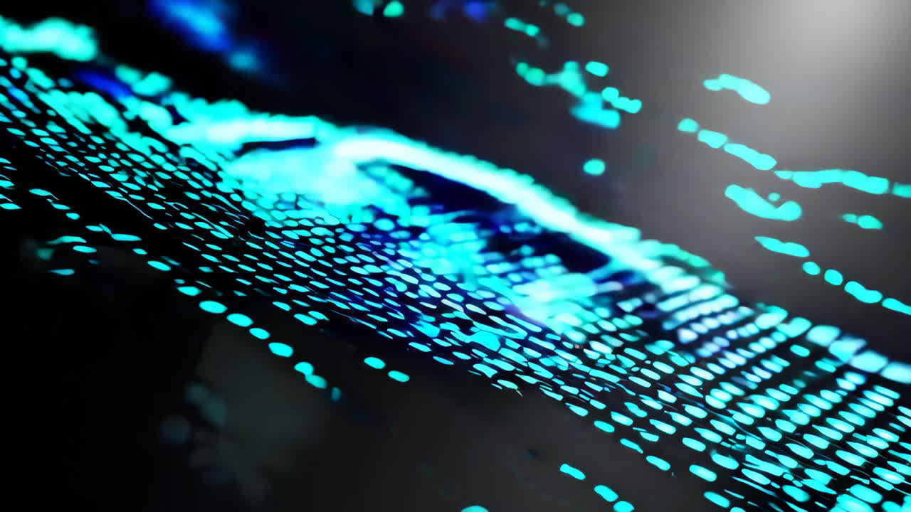 Abstract Glowing Digital Pattern