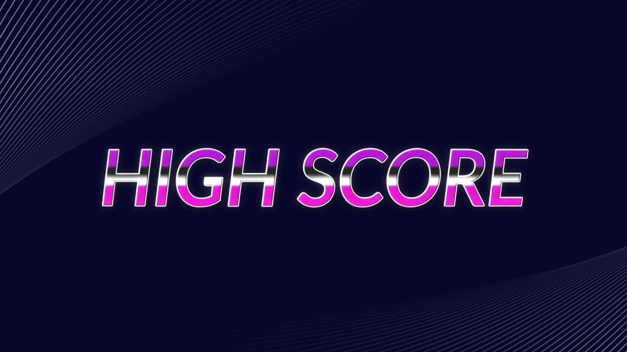 Animation of high score text over moving lines