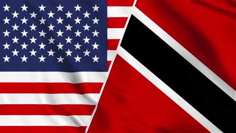 american flag and the flag of trinidad and tobago