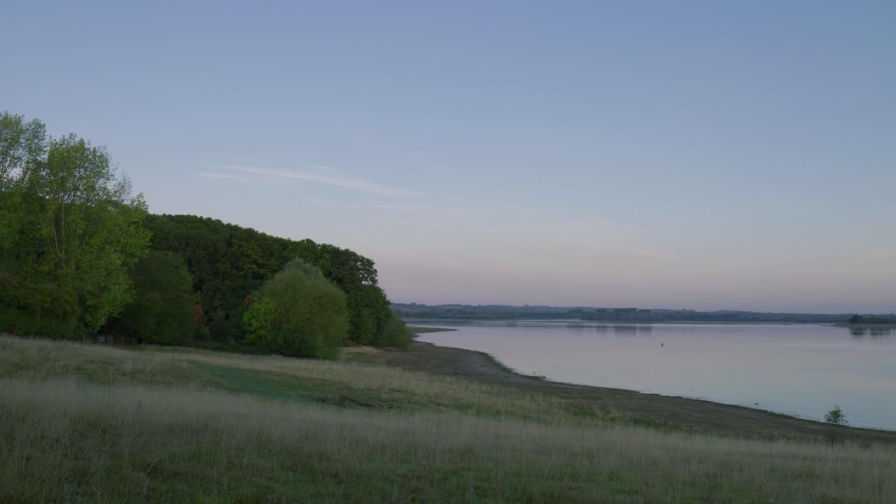 Peaceful Rutland Water view in Whitwell, UK at twilight, serene and calm