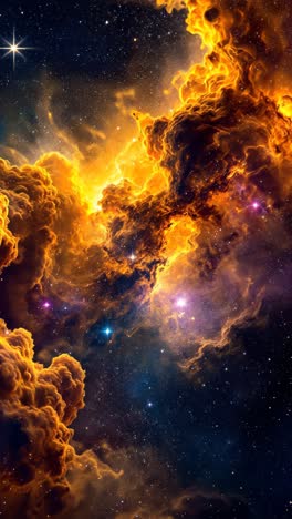 fiery nebula in deep space