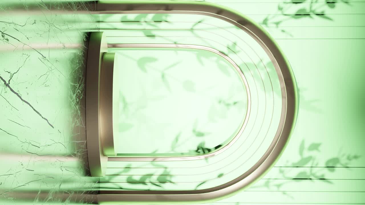 diseño de soporte de exhibición de productos con sombra de hojas de árboles en animación de renderización 3d, sitio web de comercio electrónico venta descuento fondo verde