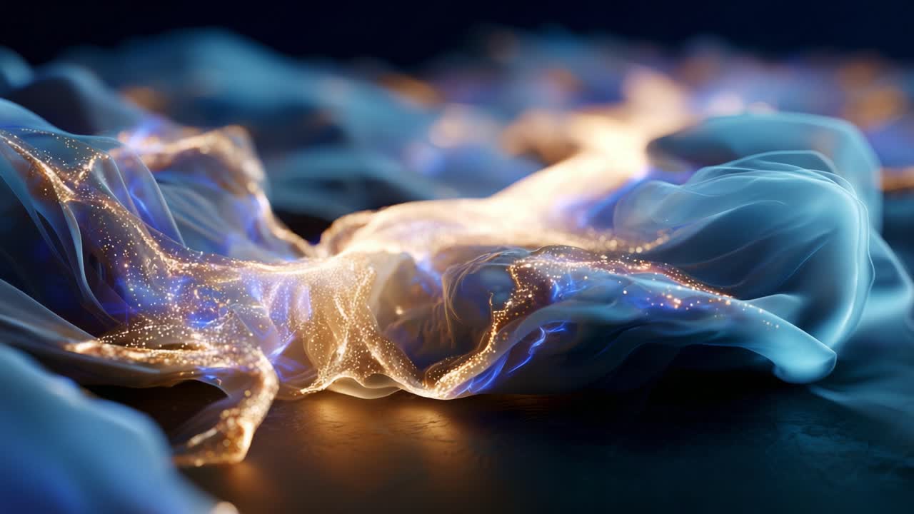 A Mesmerizing Journey Through Ethereal Waves of Light and Color, Capturing the Beauty of Flowing Energy and Luminescent Textures in an Abstract Visual Symphony