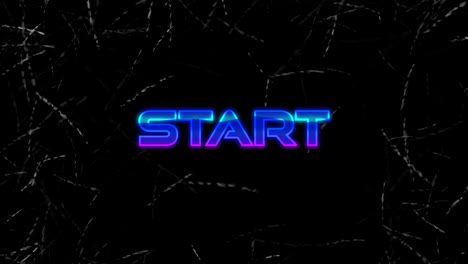 animation of start text on black background