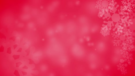 icono de nieve o símbolo animado con nieve cayendo sobre fondo rojo