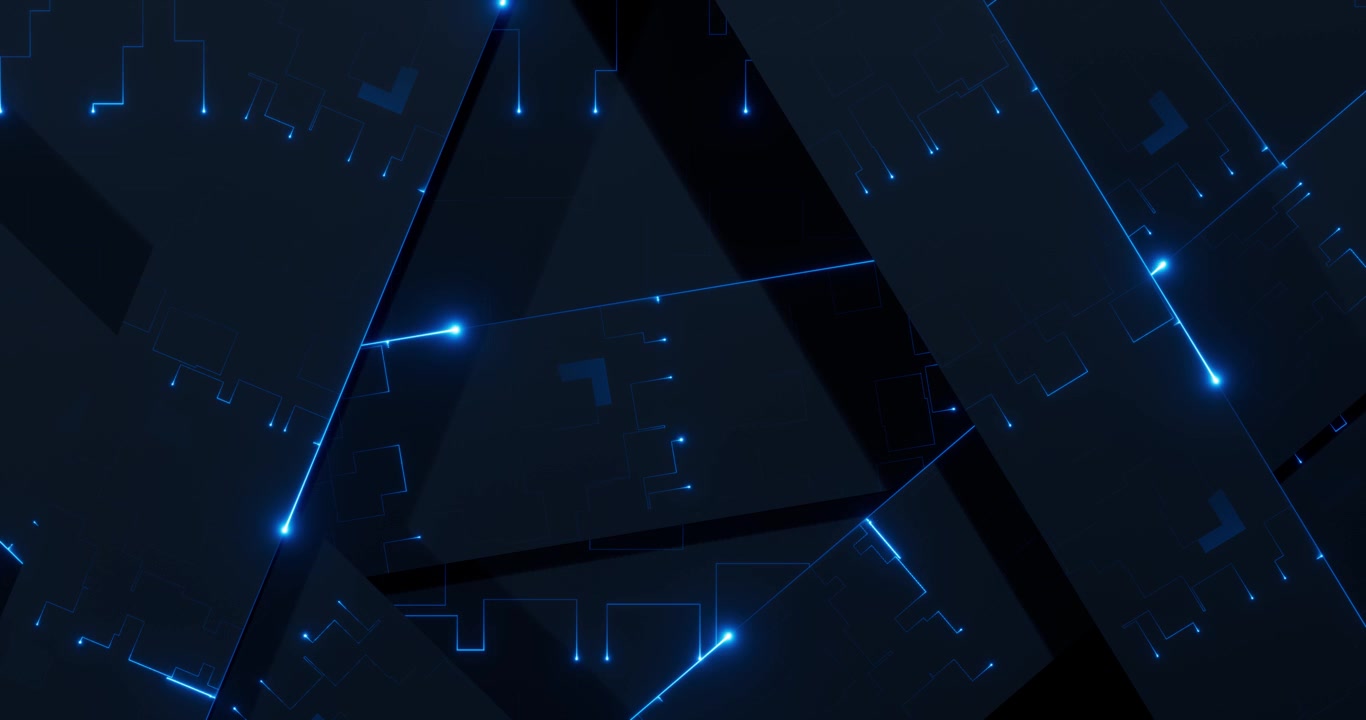 Futuristic blue digital network background with glowing circuit lines