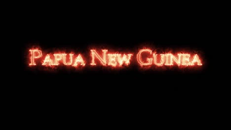 papúa nueva guinea escrito con bucle de fuego.