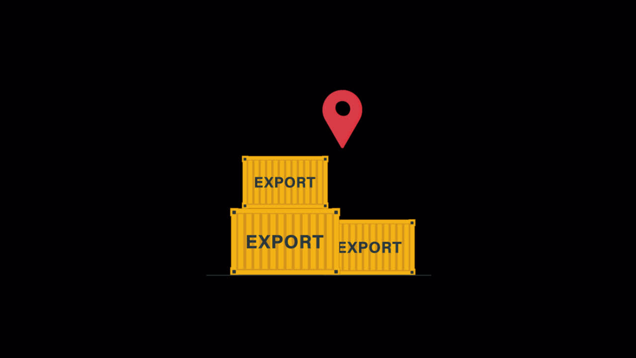 Animated Export Shipping Containers with Location Pin