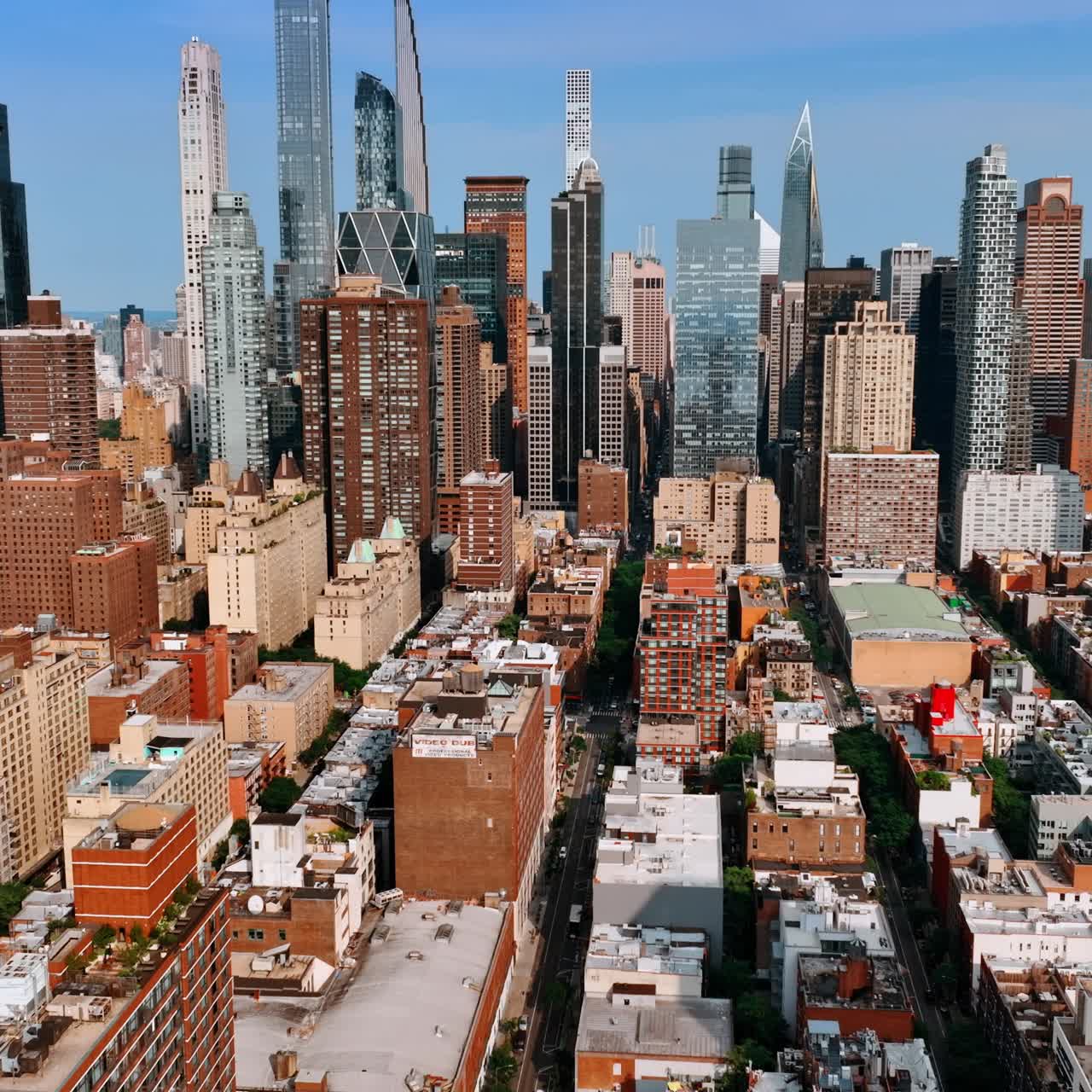 New York city aerial view. Urban Manhattan american lansmark