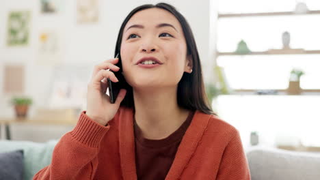 Mujer,-Cara-Con-Llamada-Telefónica-Y-Comunicación.