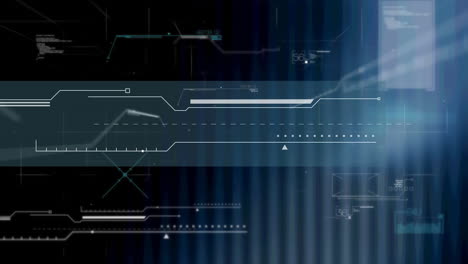 animation of data processing over blue background