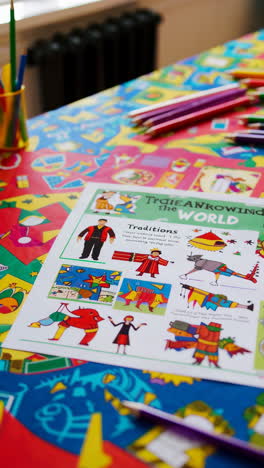kids activity: coloring and learning about traditions around the world