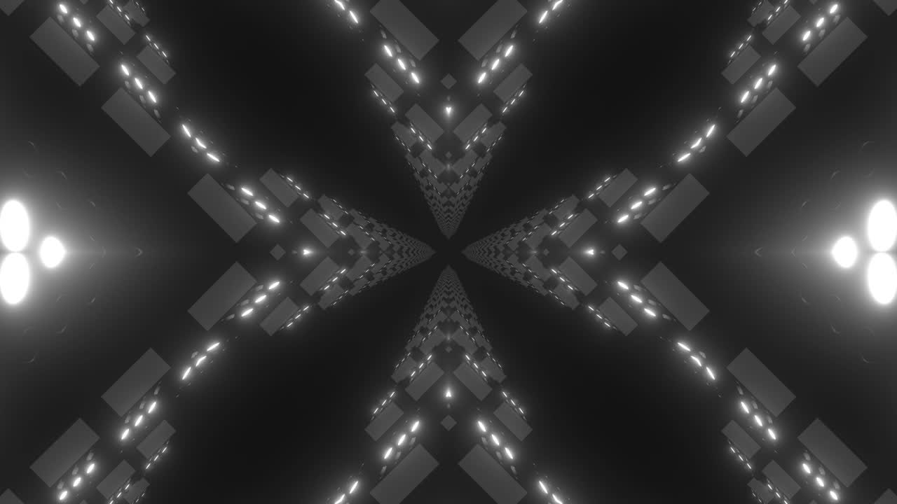 Abstract Glowing Geometric Tunnel