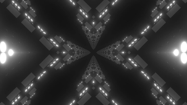 Abstract Glowing Geometric Tunnel