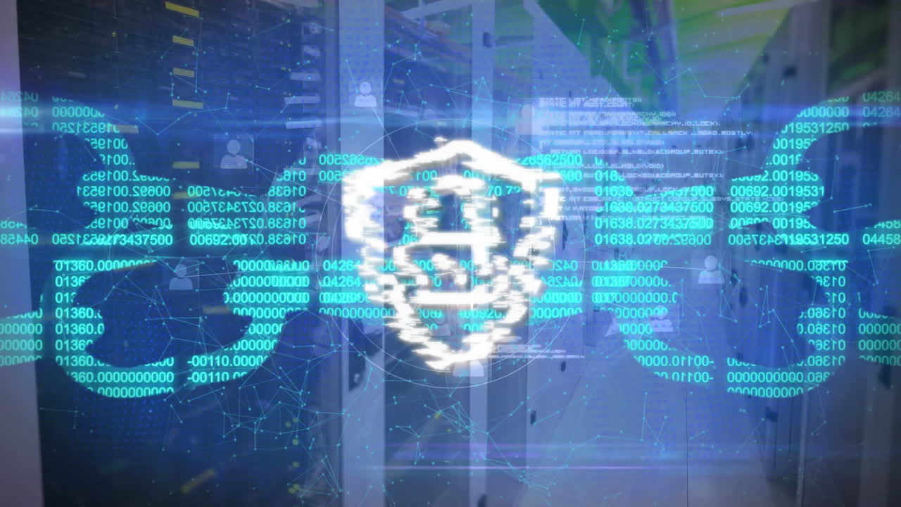 컴퓨터 서버를 통해 디지털 데이터 처리를 통해 과 사슬의 애니메이션