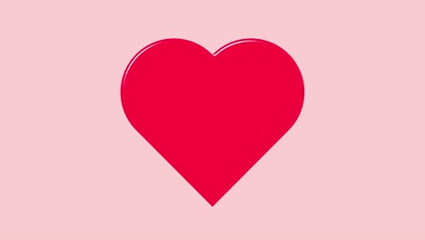símbolo de corazón rojo pulsando sobre un fondo rosado.
