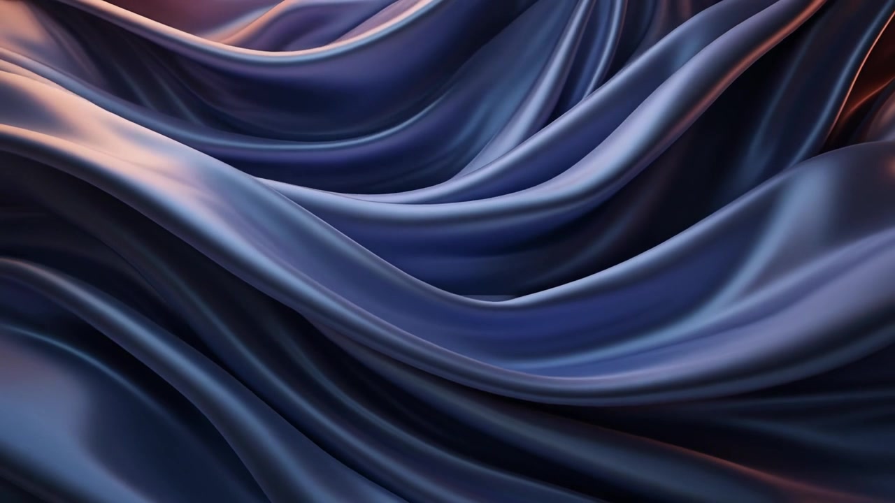 Abstract Flowing Dark Blue Silk Fabric Background