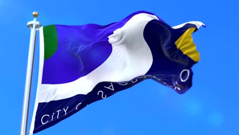 bandera de la ciudad de sacramento, ciudad de los estados unidos de américa - bucle