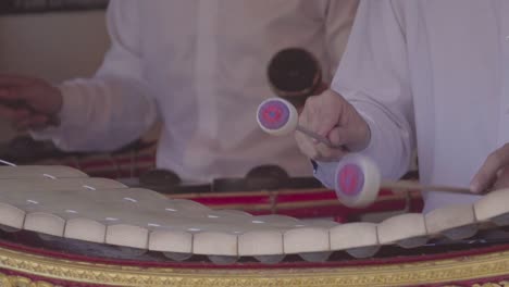 thai musicians playing in the performance