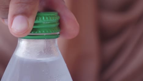 close up of a cold water bottle