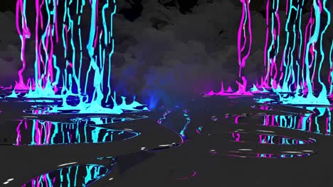 abstract glowing liquid forms