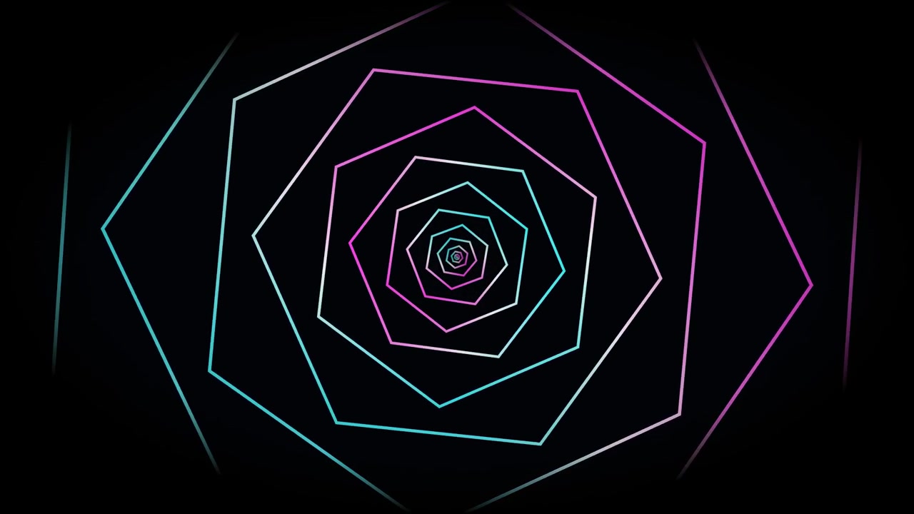 Abstrakt neongeometrisk tunnelanimation