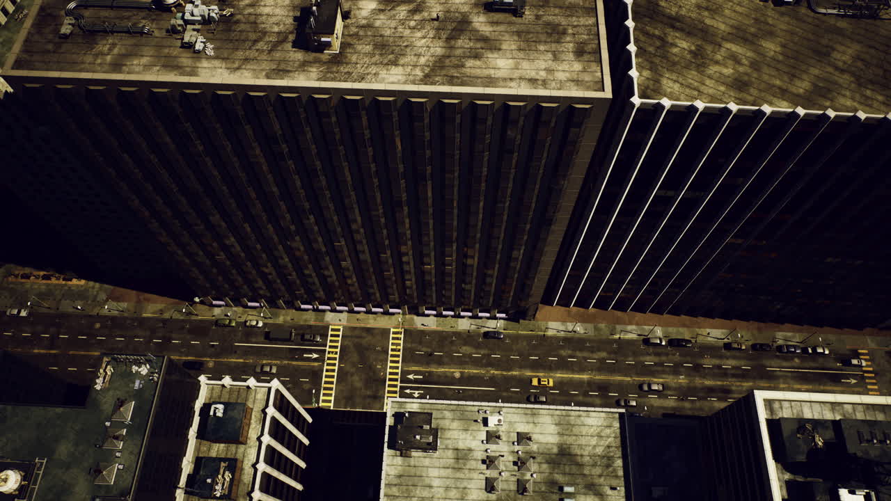 Vista aérea dos edifícios e ruas de uma cidade durante o dia.