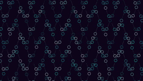 interconnected blue and white circle pattern on dark background