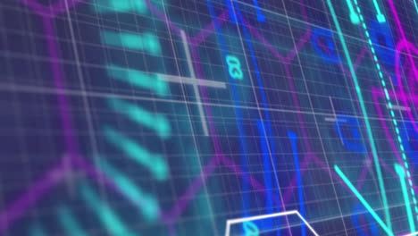 animación del procesamiento de datos y el escaneo del alcance