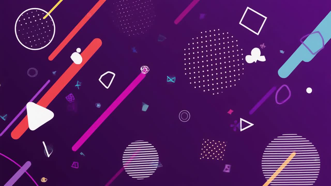 Motivo Geometrico Animato Vibrante su Sfondo Viola