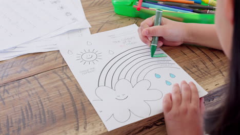 hands, children and art with a student girl